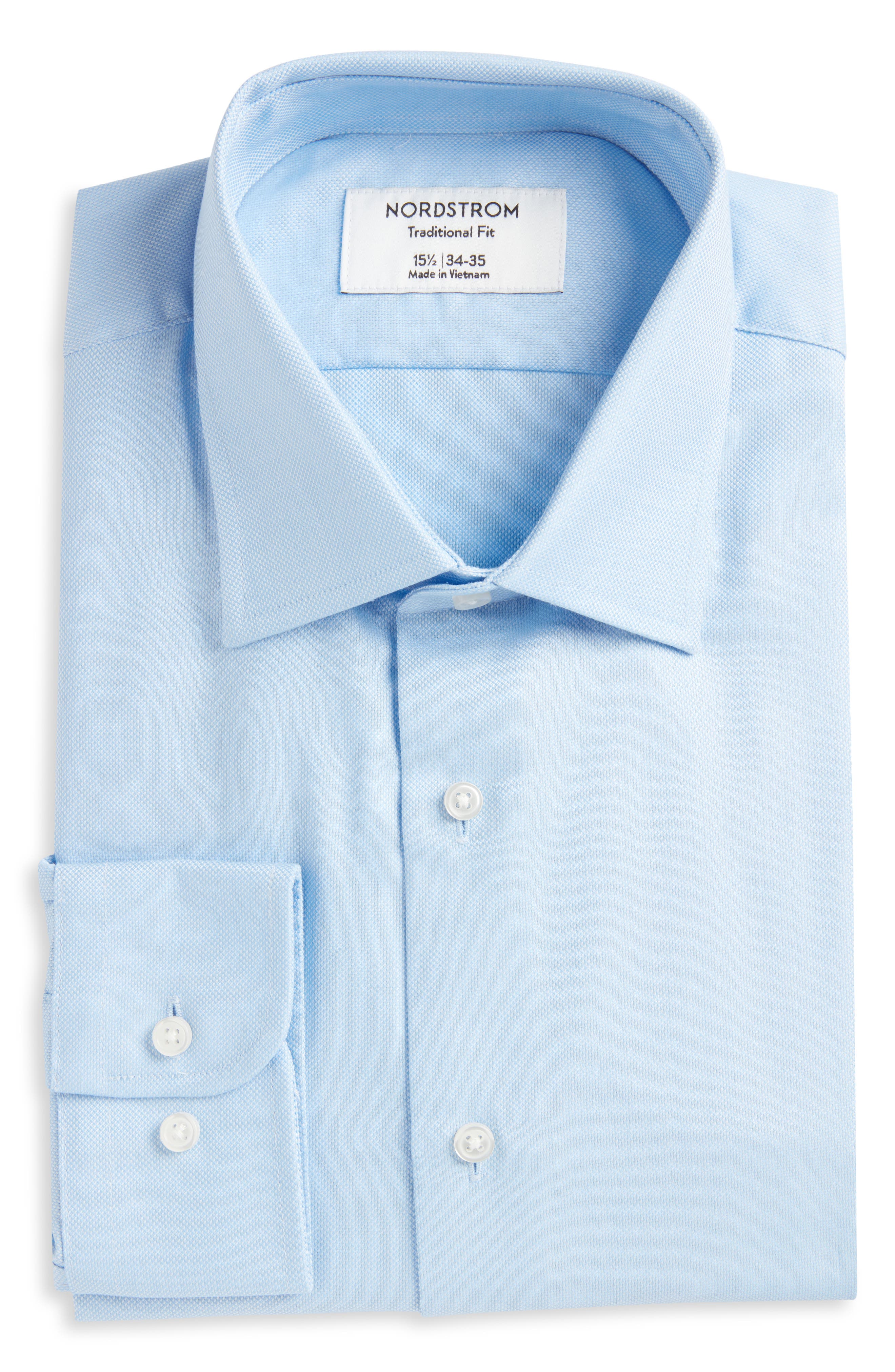 Мужские платья Nordstrom Traditional Fit Cotton Oxford Non-Iron Dress Shirt — фото 7