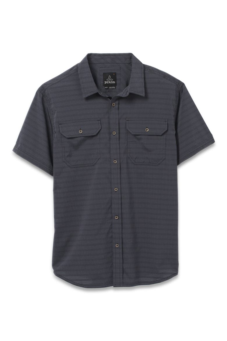 Men's Cayman Stripe Short Sleeve Button-Up Shirt, Alternate, color, CHARCOAL