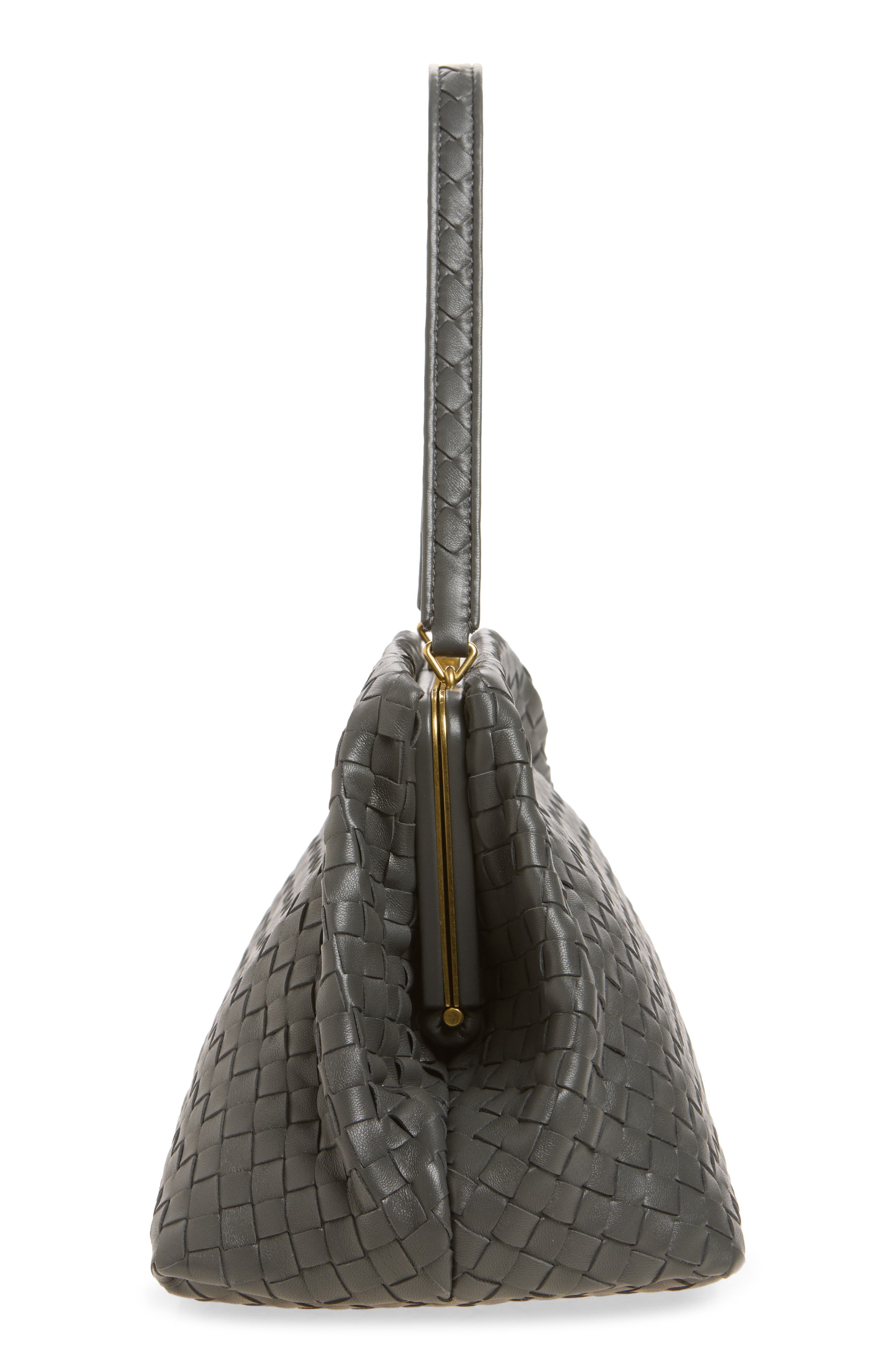 The 1998 Intrecciato Leather Handbag, Alternate, color, 1695 OBSIDIAN GREY-BV
