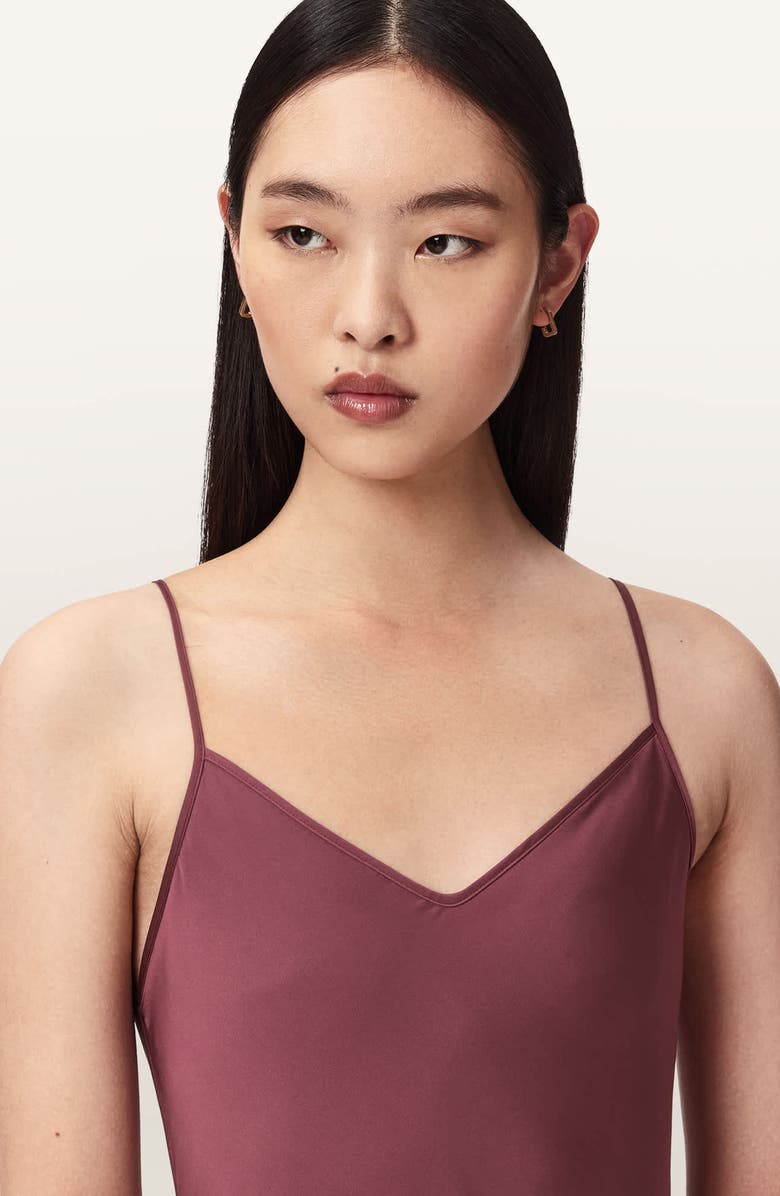 AllSaints Bryony V-Neck Maxi Slipdress, Alternate, color, Raspberry Pink