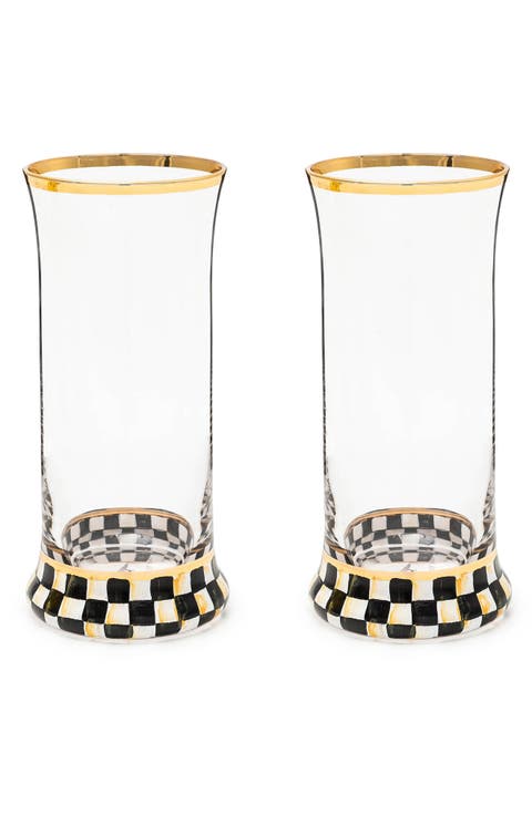 Courtly Check Set of 2 Highball Glasses