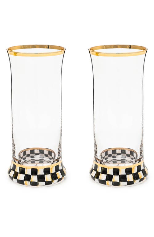 Mackenzie-childs Mackenzie Childs Courtly Check Set Of 2 Highball Glasses