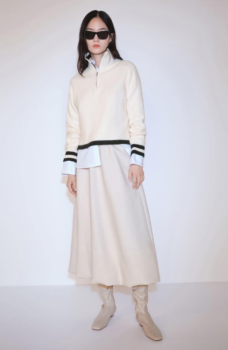 MANGO Stripe Half-Zip Sweater, Alternate, color,