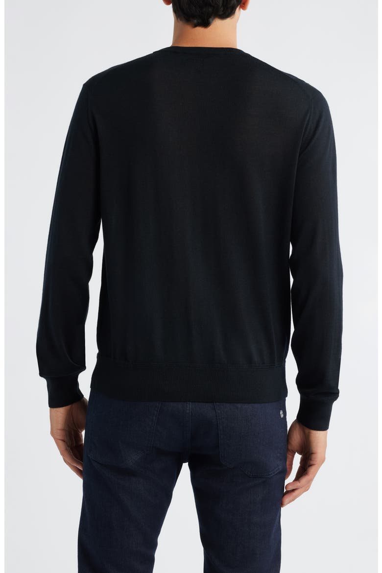 Wool, Silk & Cashmere Crewneck Sweater, Alternate, color, BLACK