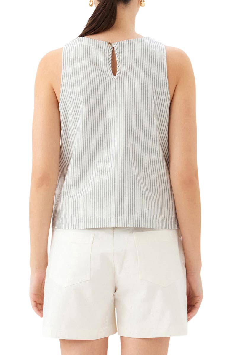 FIFTEEN TWENTY Clarice Side Button Sleeveless Top, Alternate, color, Cream W/ Navy