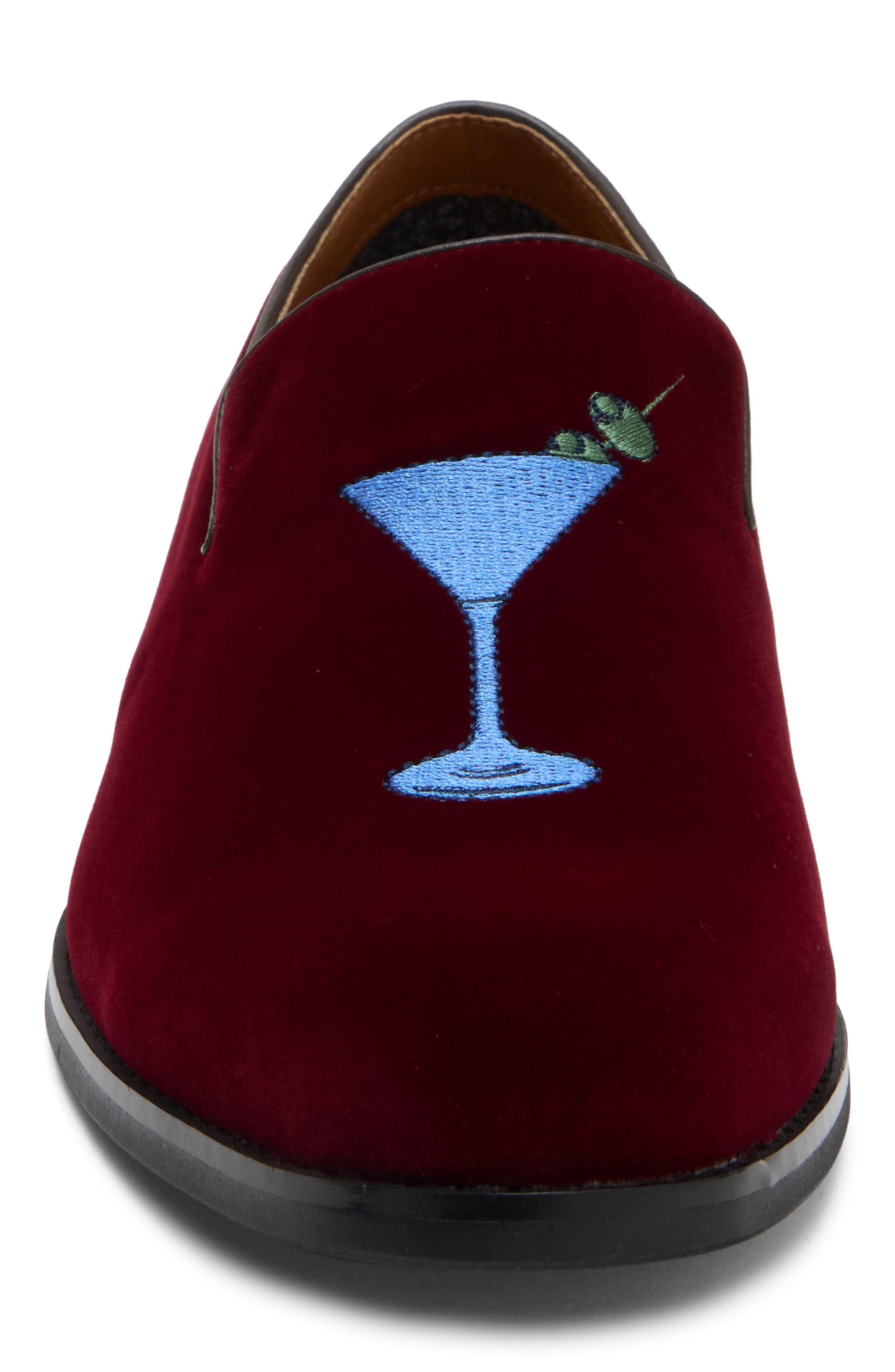 Martin Velvet Loafer, Alternate, color, BORDEAUX