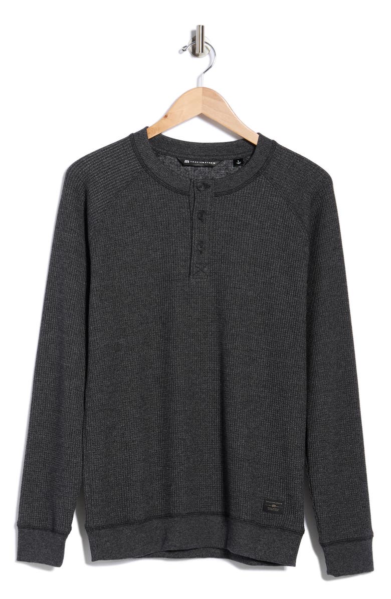 TravisMathew Storm Brew Henley Sweater, Alternate, color, Heather Dark Grey