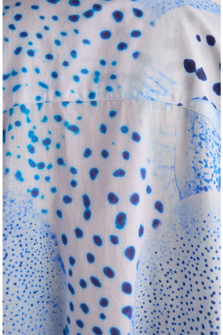 Dasia Orchid Spot Long Sleeve Cotton Shirtdress, Alternate, color, BLUE