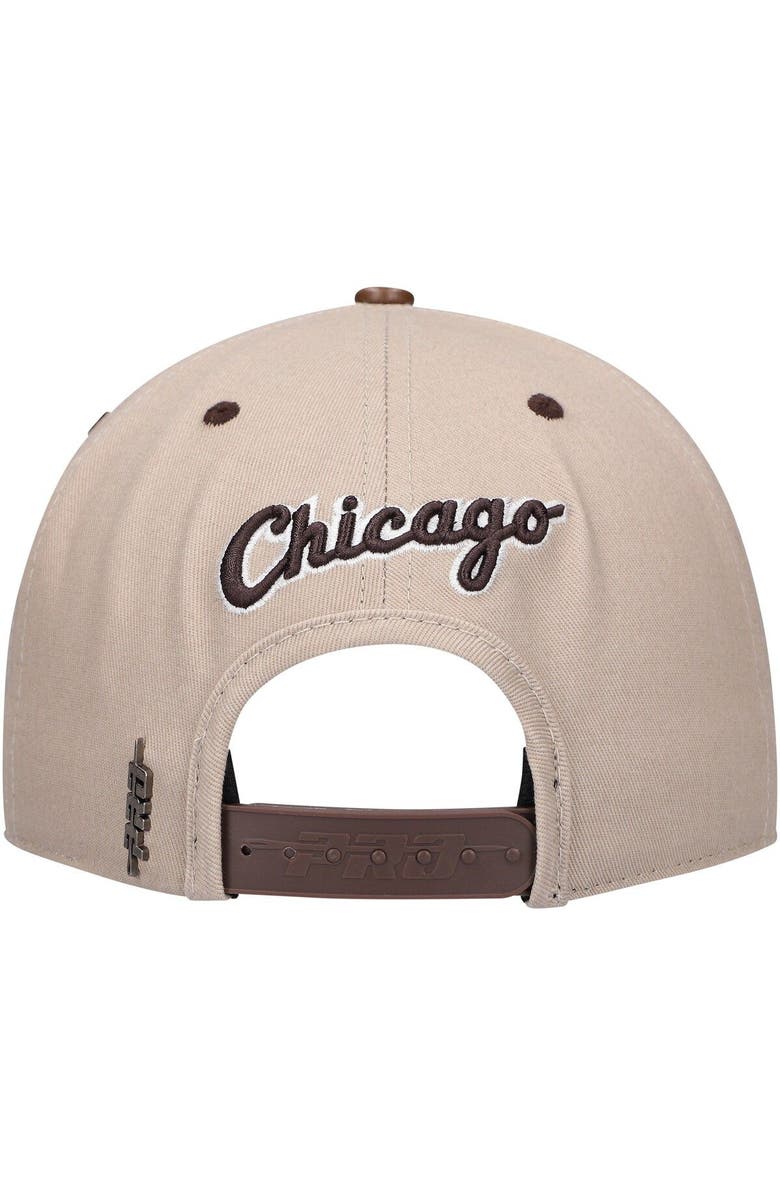 PRO STANDARD Men's Pro Standard White/Brown Chicago White Sox Chocolate Ice Cream Drip Snapback Hat, Alternate, color, 
