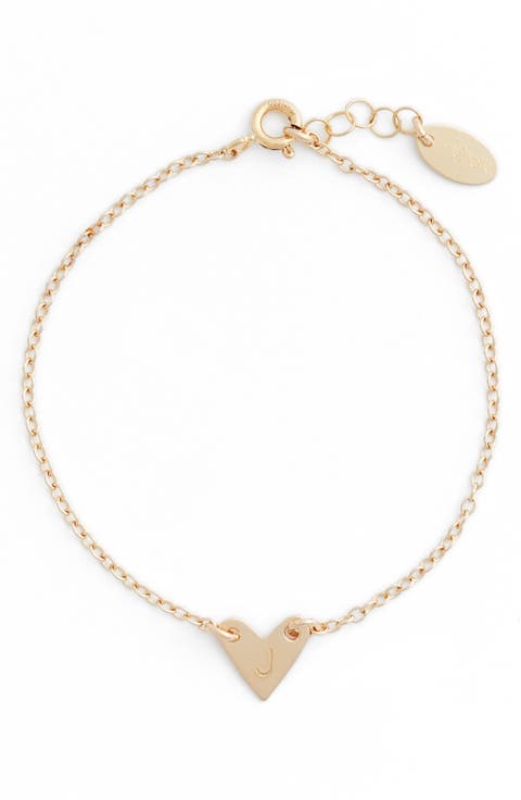 Initial Heart Bracelet