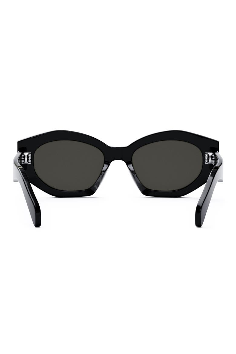 Triomphe 54mm Cat Eye Sunglasses, Alternate, color, SHINY BLACK / SMOKE