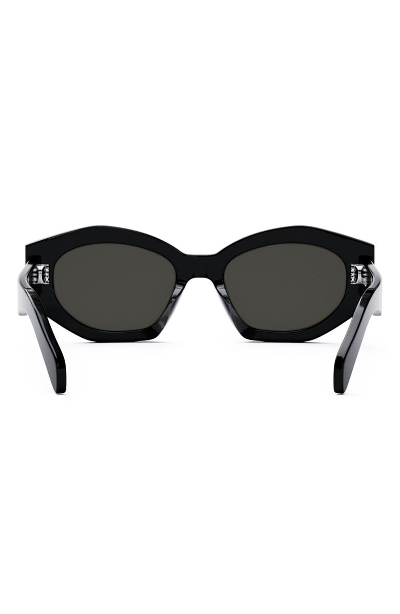 CELINE Triomphe 54mm Cat Eye Sunglasses, Alternate, color, Shiny Black / Smoke