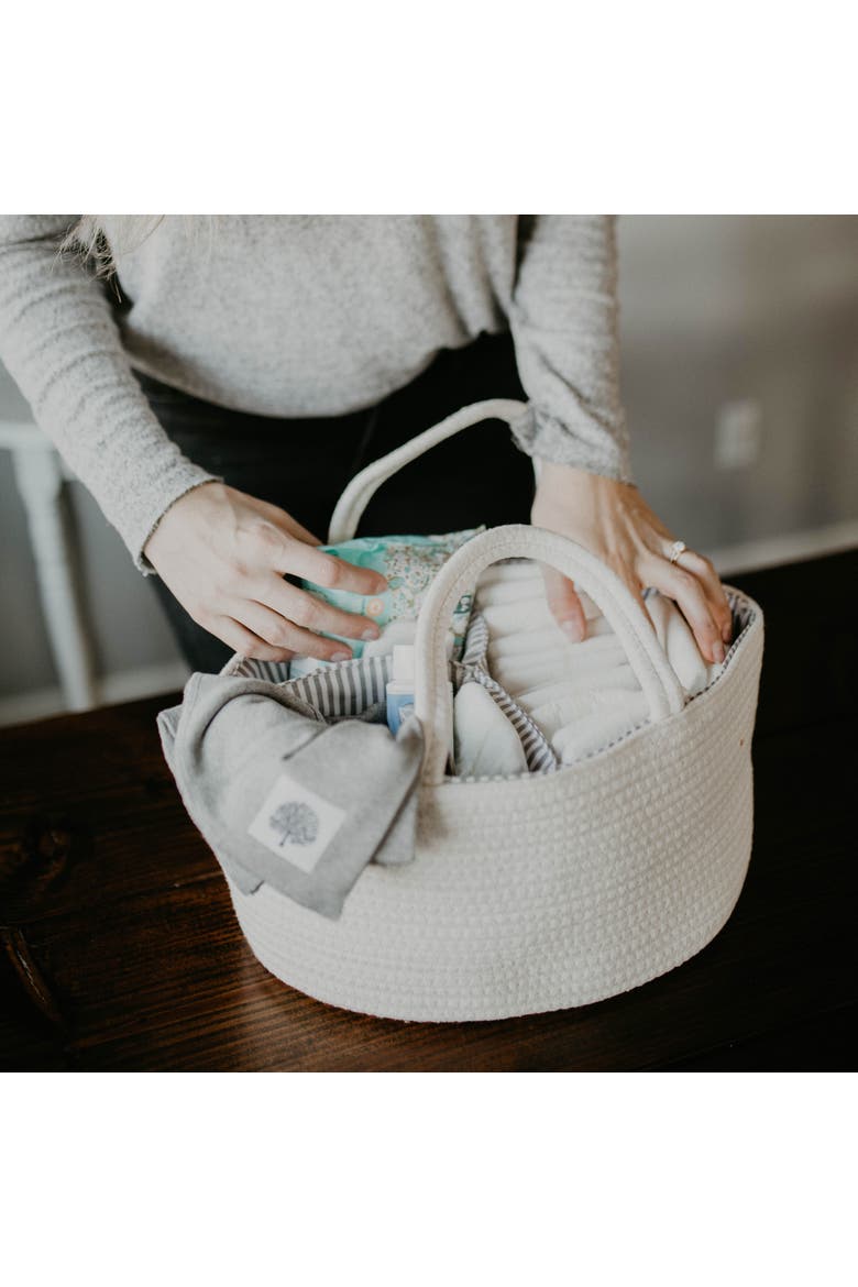 Rope Diaper Caddy, Alternate, color, White