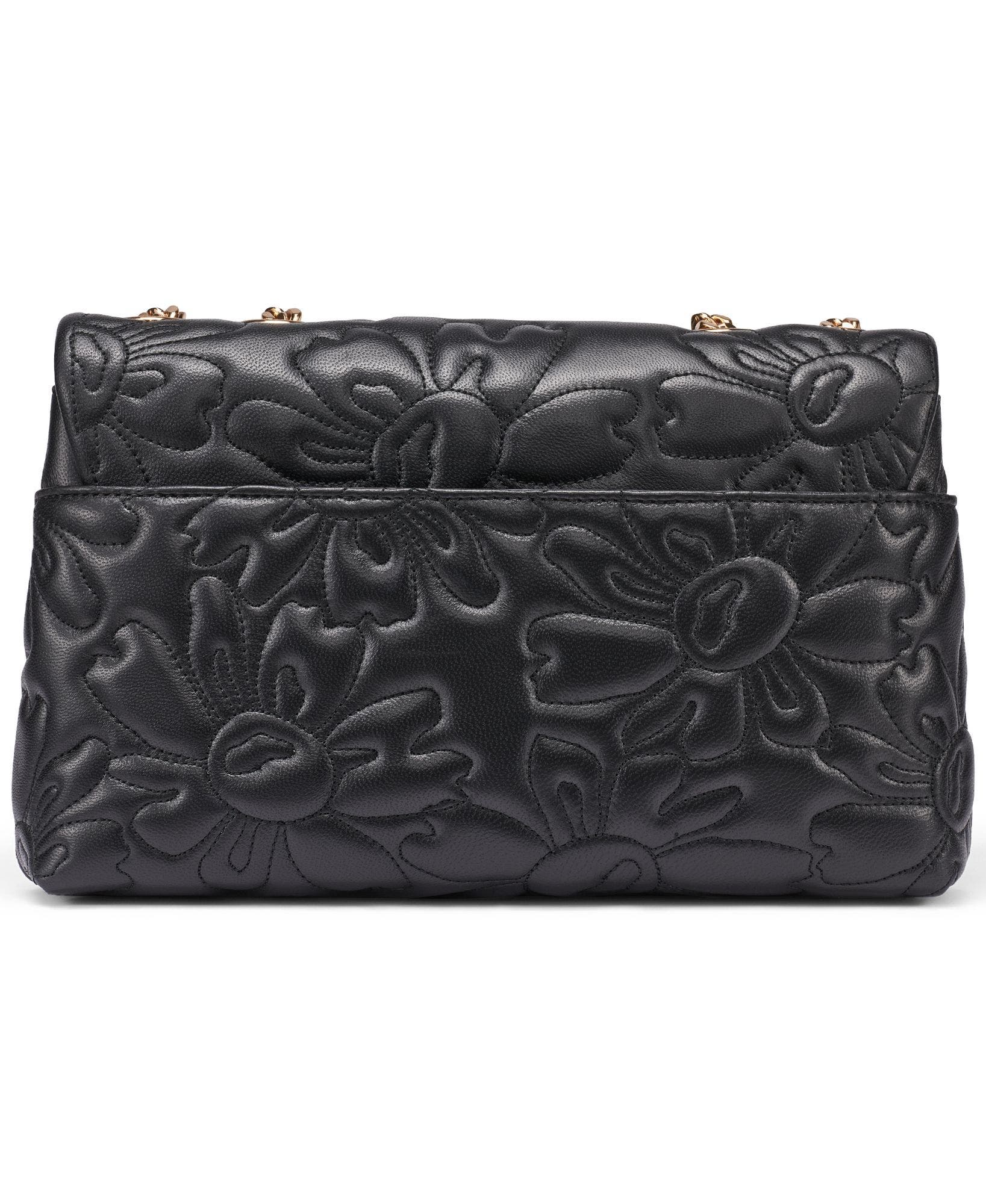 Lafayette Quilted Floral Shoulder, Alternate, color, Black/Gold