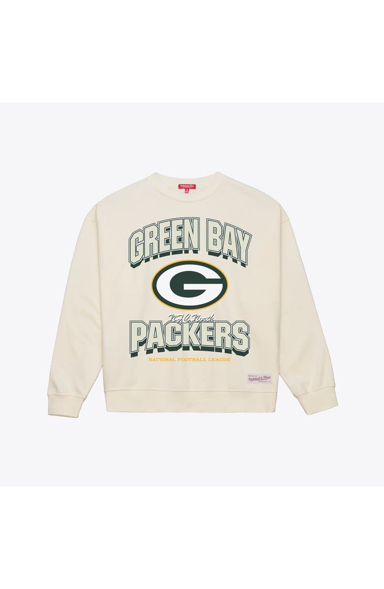 Mitchell & Ness Women's Mitchell & Ness Cream Green Bay Packers Tonal Arch Sweatshirt, Alternate, color, Cream