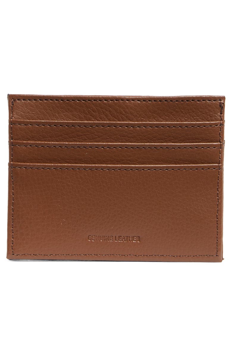 Original Penguin Pebbled Leather Card Case, Alternate, color, Tan