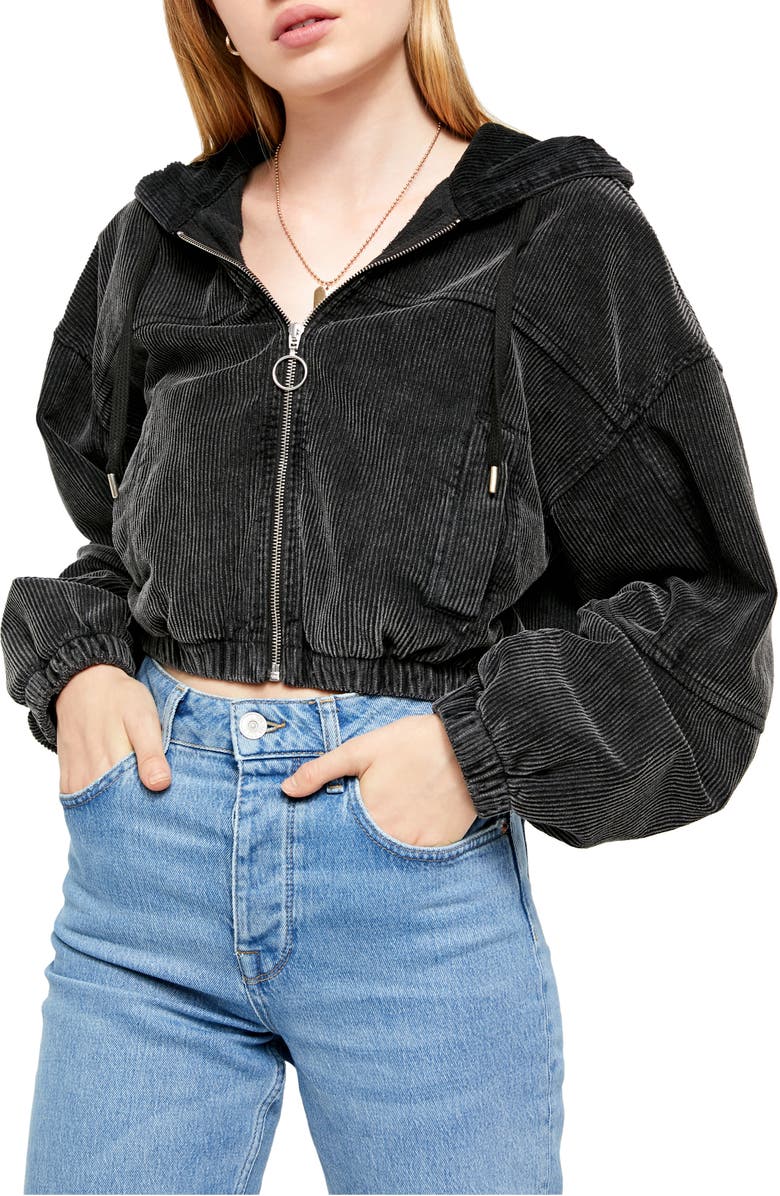 BDG Urban Outfitters Corduroy Crop Hooded Jacket, Main, color, 