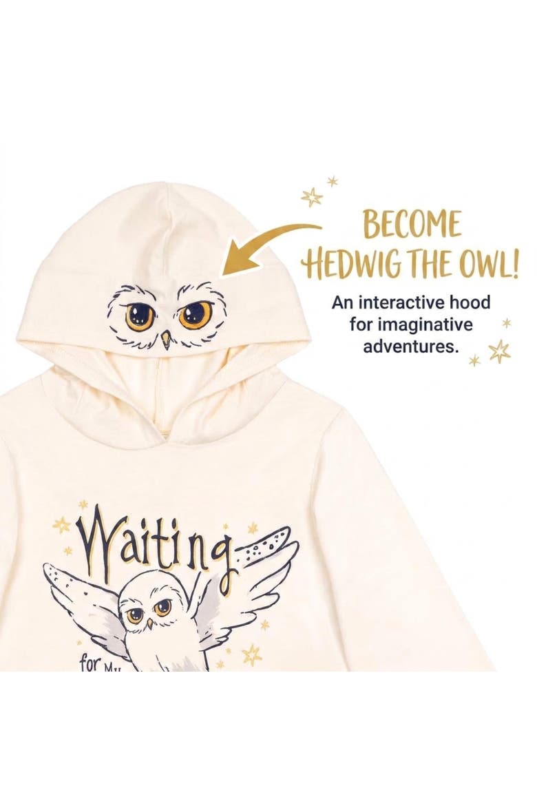 Fleece Pullover Hoodie, Alternate, color, Ivory Hedwig