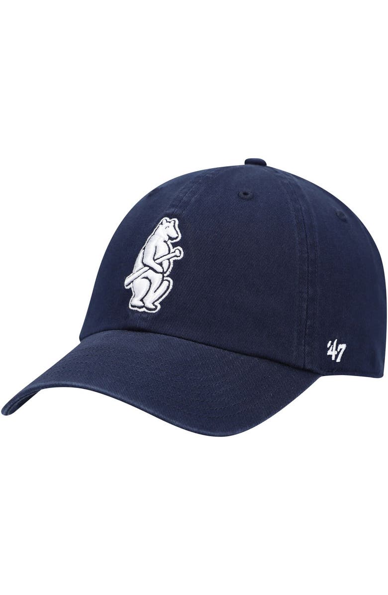 '47 Men's '47 Navy Chicago Cubs 1914 Logo Cooperstown Collection Clean Up Adjustable Hat, Main, color, 
