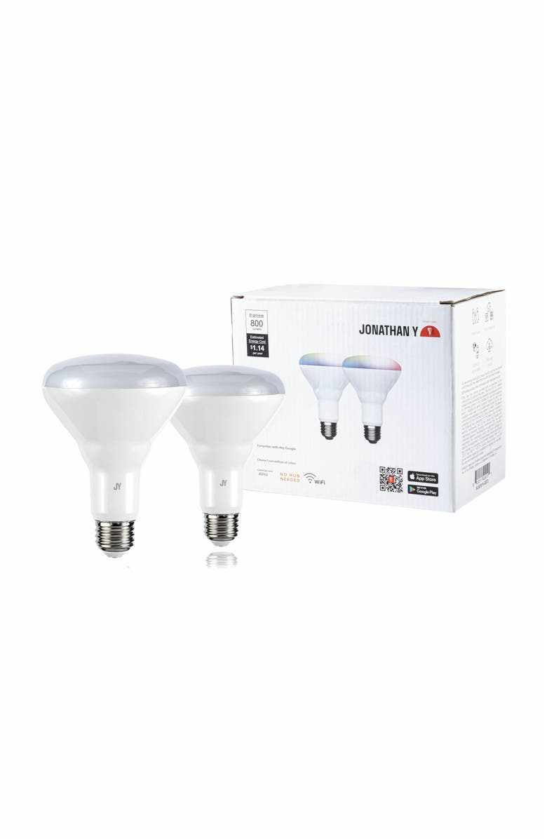 JONATHAN Y Smart BR30 Dimmable Light Bulb - Dimmable Color Changing LED; Compatible with Alexa and Google Home Assistant, No Hub Required, Alternate, color, White