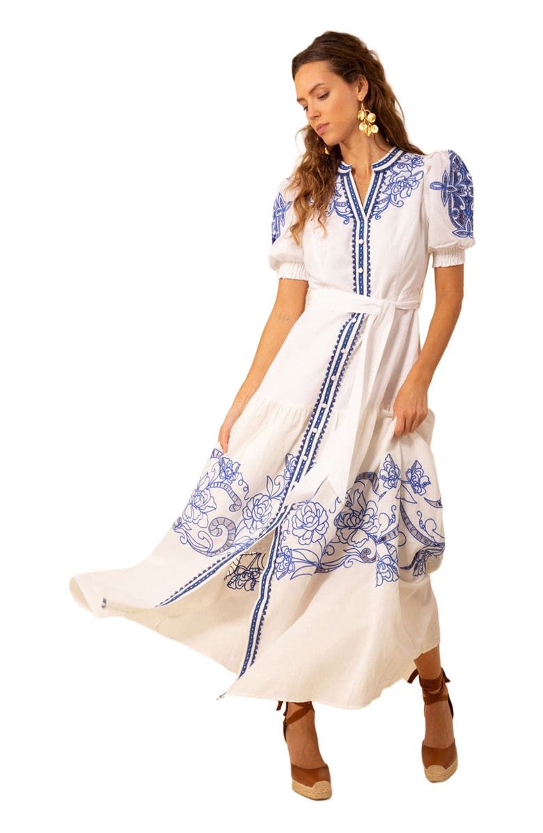 Hale Bob Ruth Linen Maxi Dress, Alternate, color, 