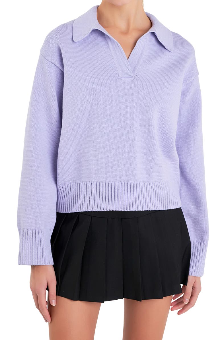 English Factory Rib Sweater, Main, color, Lilac
