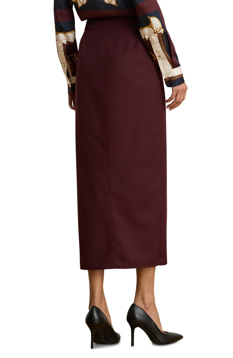 Lauren Ralph Lauren Wool Blend Pencil Skirt, Alternate, color, Dark Garnet