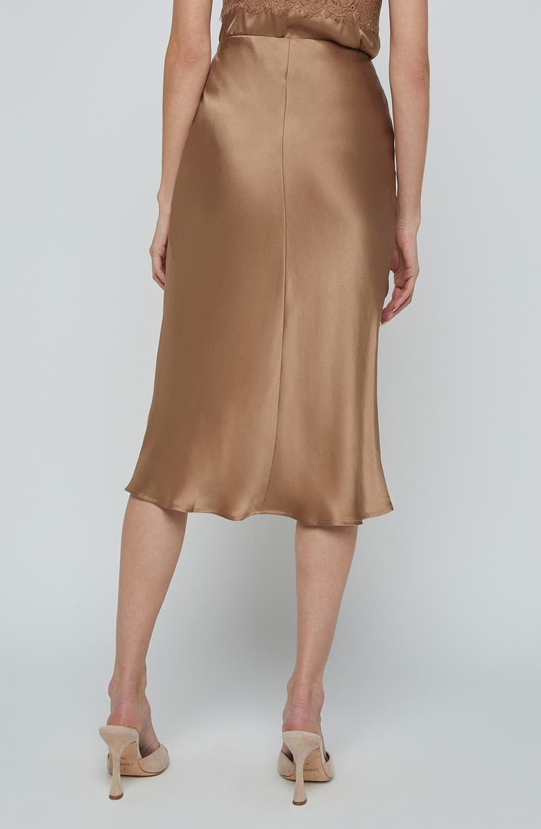 L'AGENCE Perin Bias Cut Silk Satin Midi Skirt, Alternate, color, Dark Cappuccino
