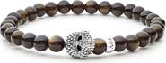LAGOS Men's Anthem Golden Obsidian Skull Stretch Bracelet