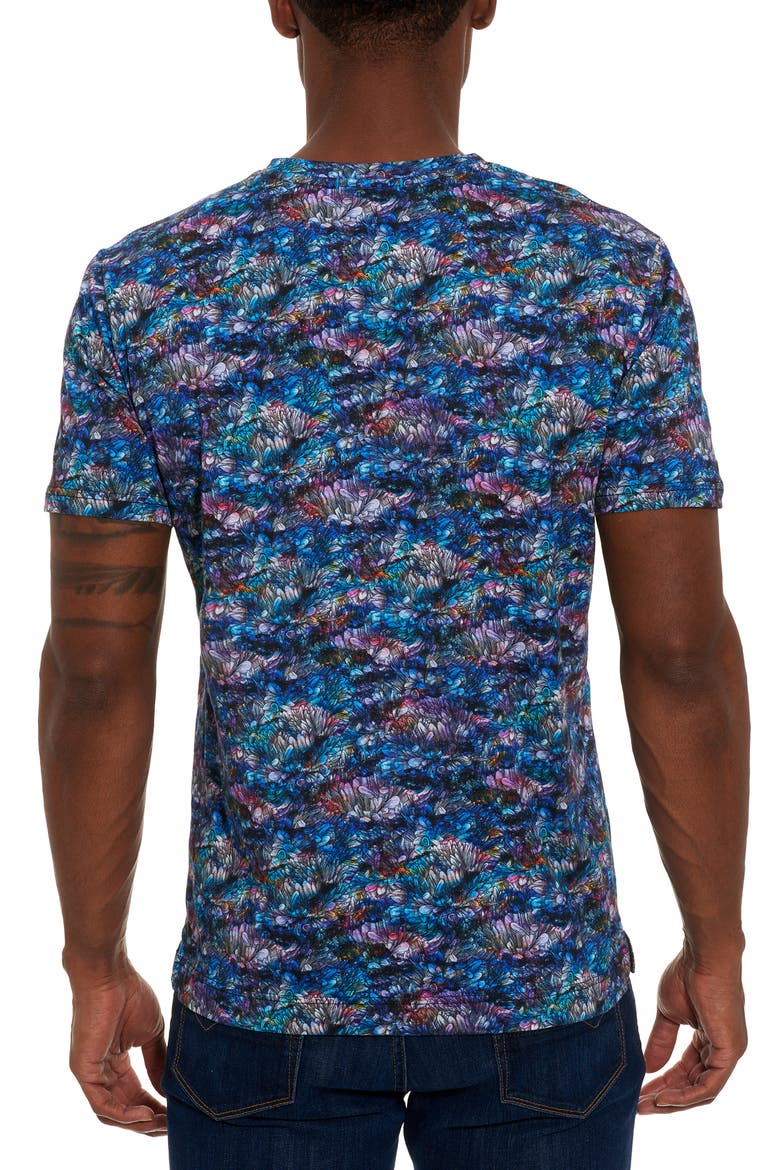 Flower in Space Cotton T-Shirt, Alternate, color, BLUE/MULTI