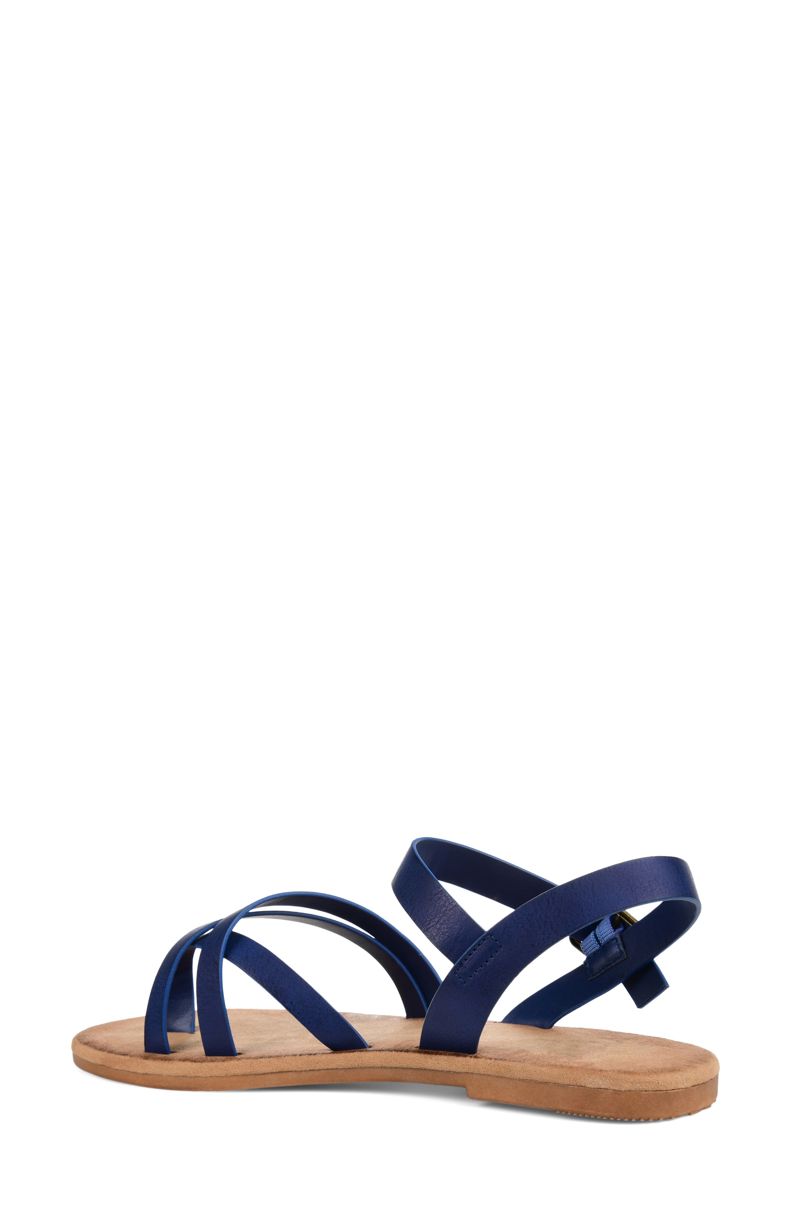 Vasek Strappy Flat Sandal, Alternate, color, BLUE