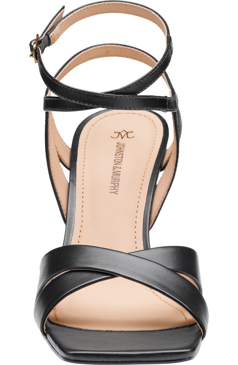 Johnston & Murphy Christine Ankle Strap Sandal, Alternate, color, Black Glove Leather