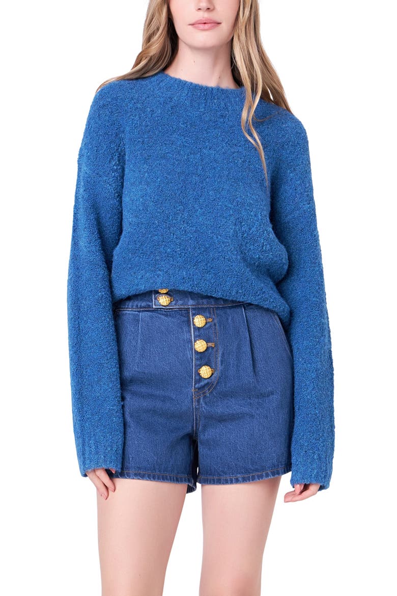 Cozy Crewneck Sweater, Main, color, DARK BLUE