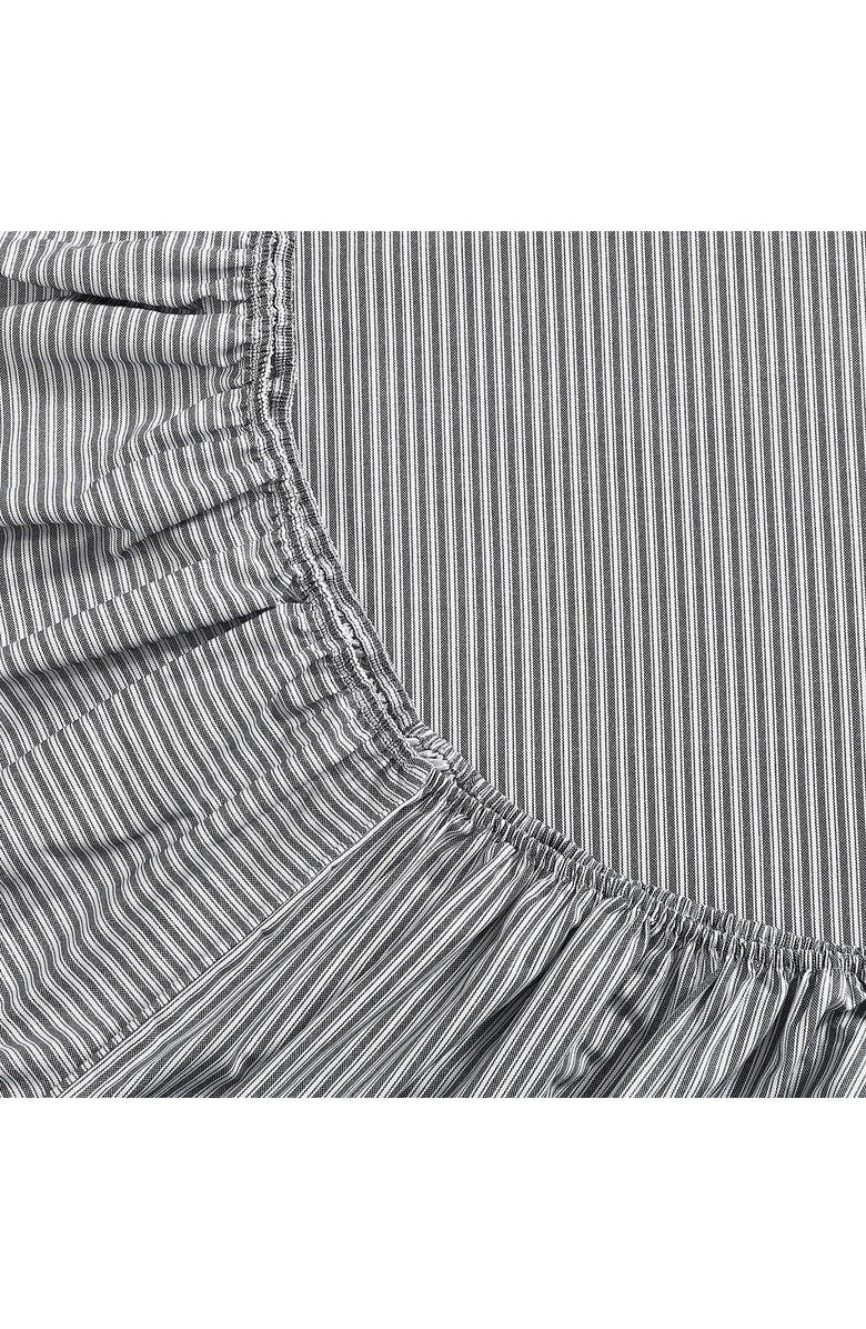 Tommy Hilfiger Highland Ticking Stripe Cotton Fitted Sheet, Alternate, color, White/ Navy Blue