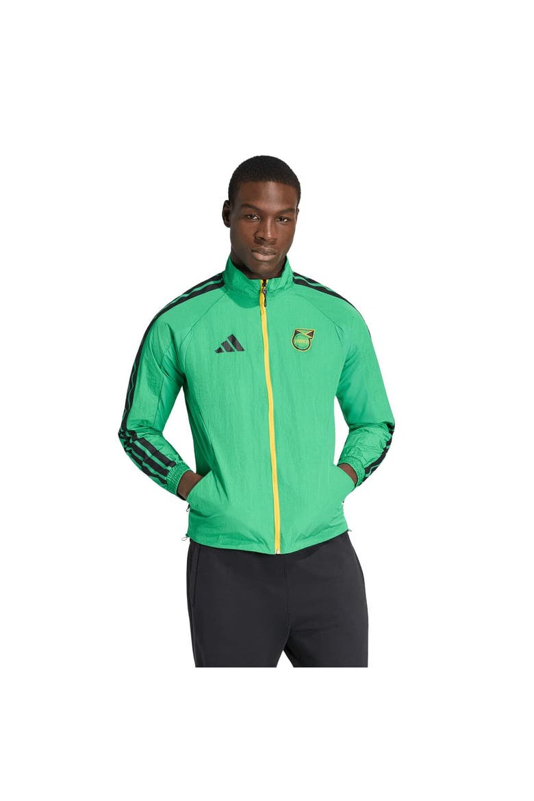Men's adidas Green Jamaica National Team Anthem Full-Zip Jacket, Main, color, Green