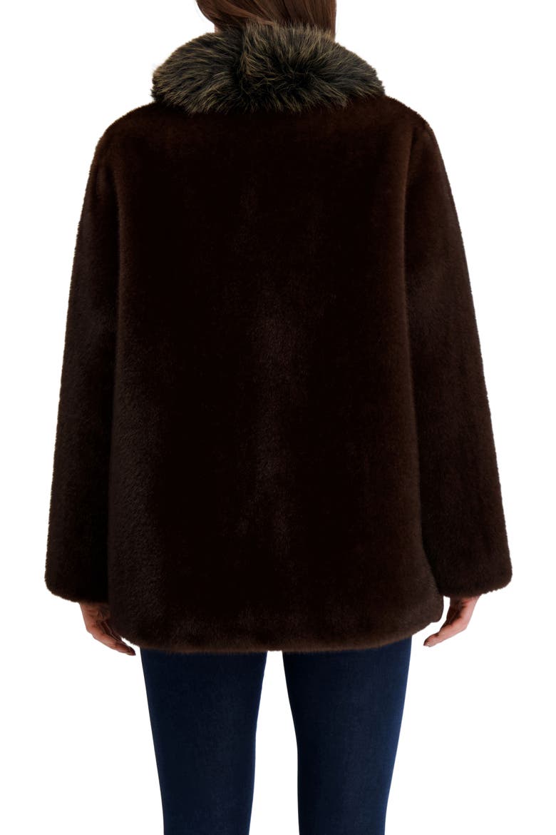 Fur-Free Fox & Mink (Faux Fur) Jacket, Alternate, color, DARK BROWN