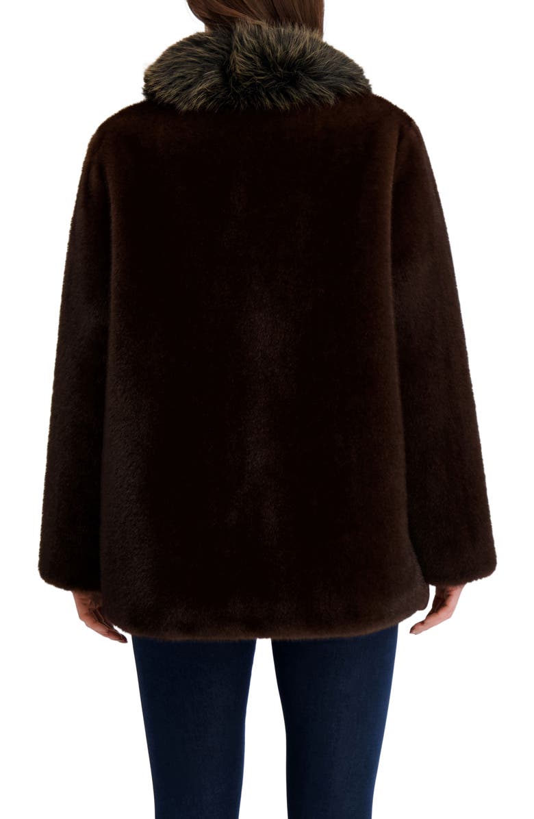 Lyla Grant Fur-Free Fox & Mink (Faux Fur) Jacket, Alternate, color, Dark Brown