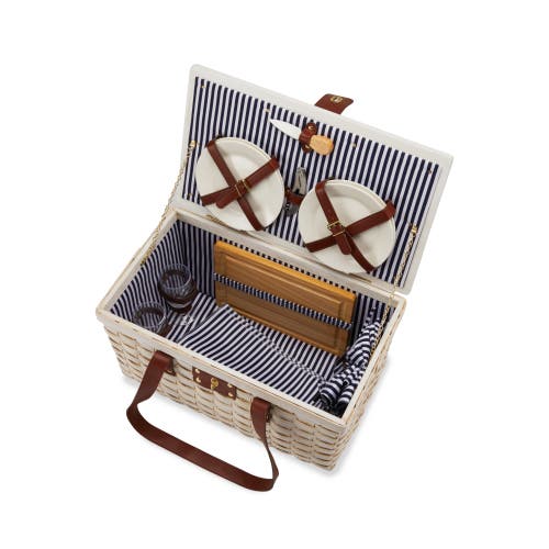 Twine Tahoe Cream Picnic Basket For Four In Cream