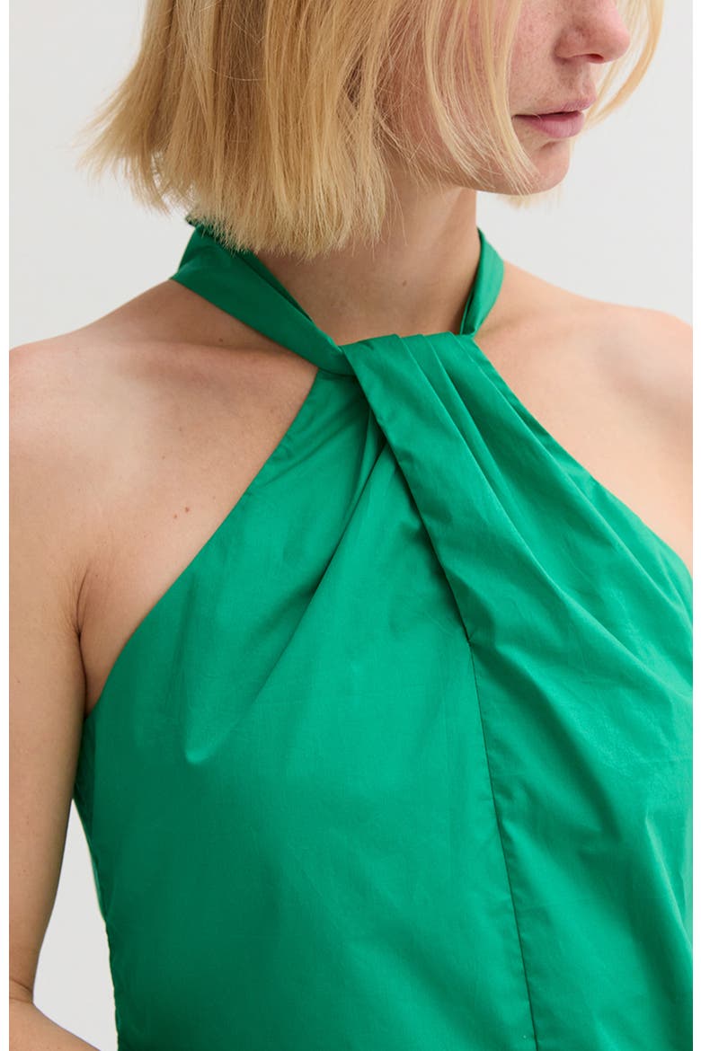 Halter Poplin Mini Dress, Alternate, color, Green