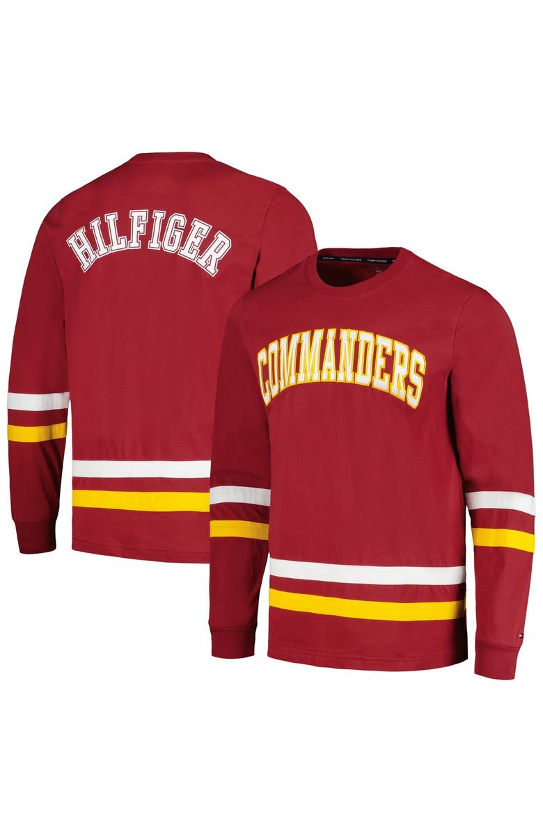 Tommy Hilfiger Men's Tommy Hilfiger Burgundy/Gold Washington Commanders Nolan Long Sleeve T-Shirt, Main, color, Burgundy