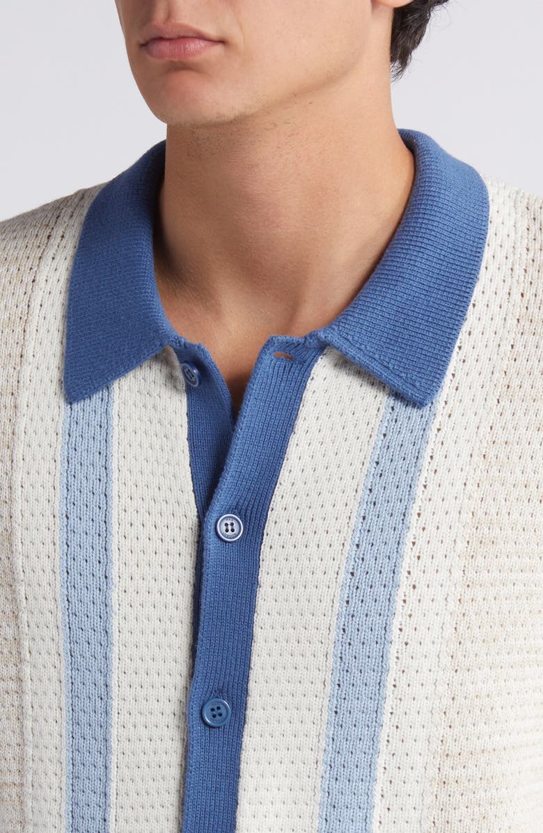 Wax London Tellaro Pointelle Knit Button-Up Shirt, Alternate, color, 