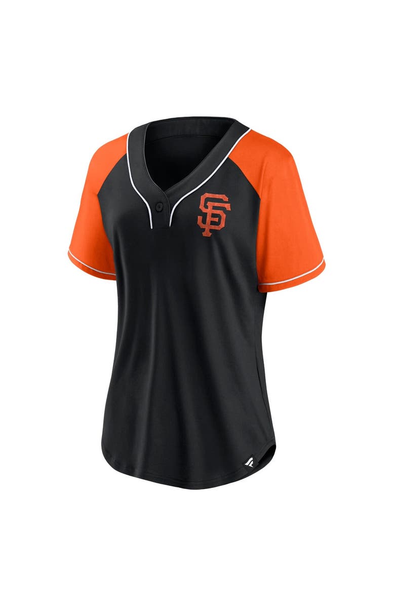 FANATICS Women's Fanatics Branded Black San Francisco Giants Ultimate Style Raglan V-Neck T-Shirt, Alternate, color, 