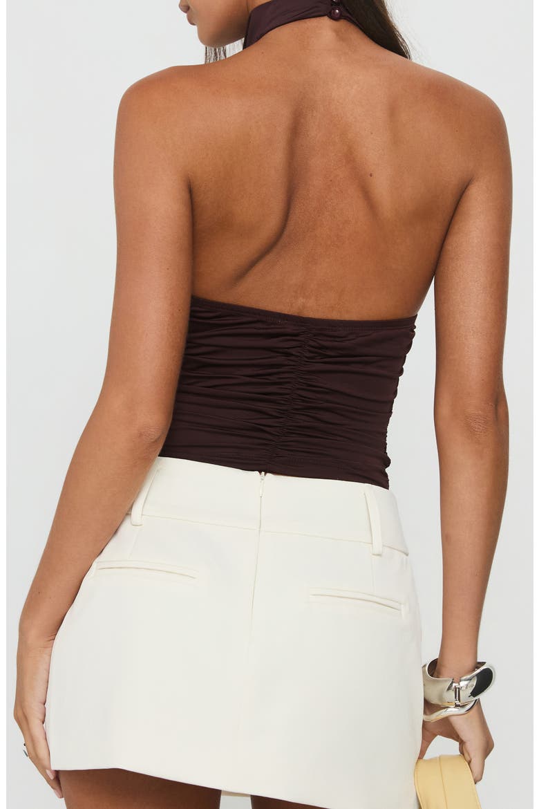 Giggle Halter Top, Alternate, color, CHOCOLATE