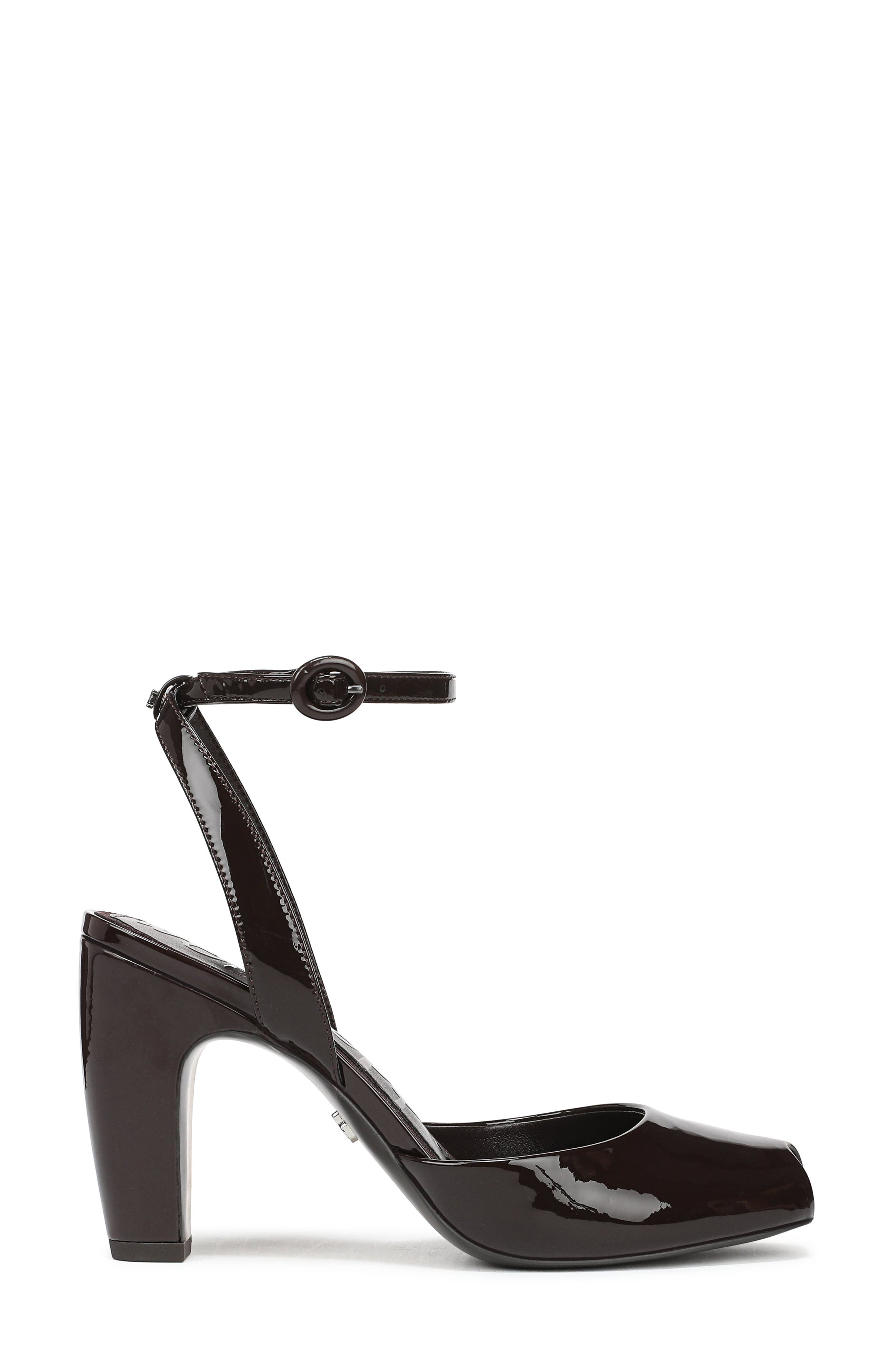 Wrenna Ankle Strap Peep Toe Pump, Alternate, color, RICH CHOCOLATE