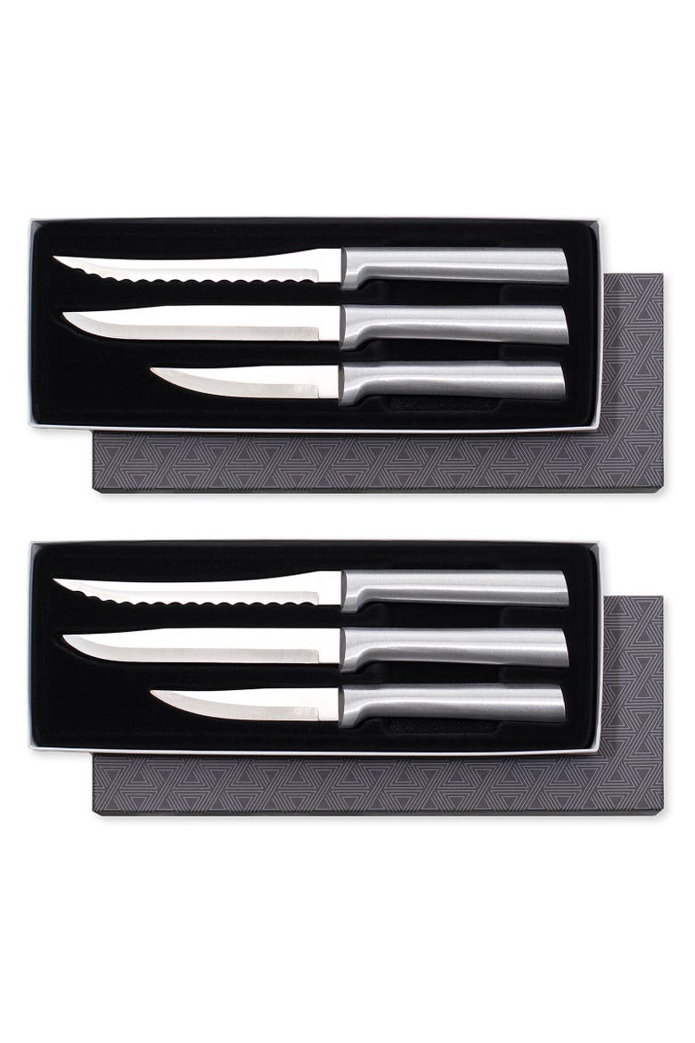 3 Piece Cooking Essentials Knife Set with Gift Box, Set of 2, Silver Handles, Main, color, Silver