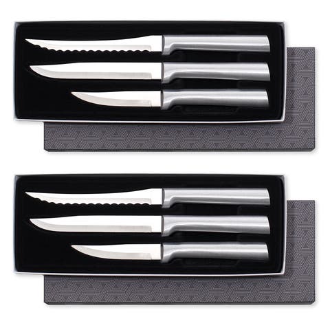 3 Piece Cooking Essentials Knife Set with Gift Box, Set of 2, Silver Handles