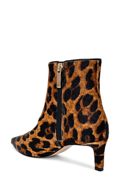 L'agence Lilly Iii Genuine Calf Hair Pointed Toe Bootie In Animal Print