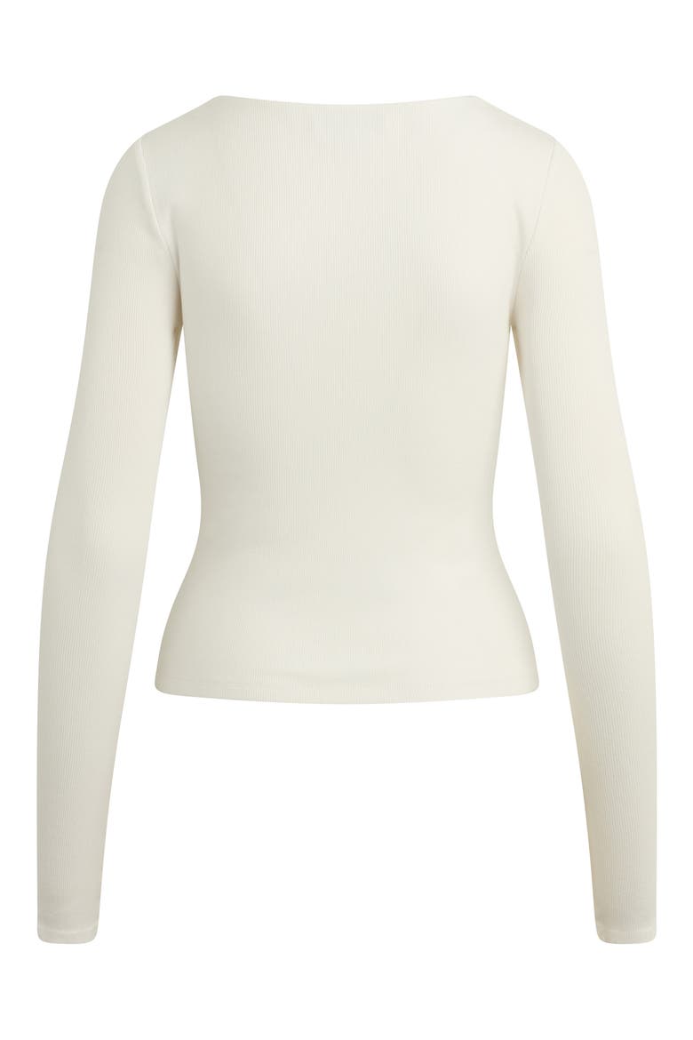 The Harvey Fitted Square Neck Rib Sweater, Alternate, color, WHITE