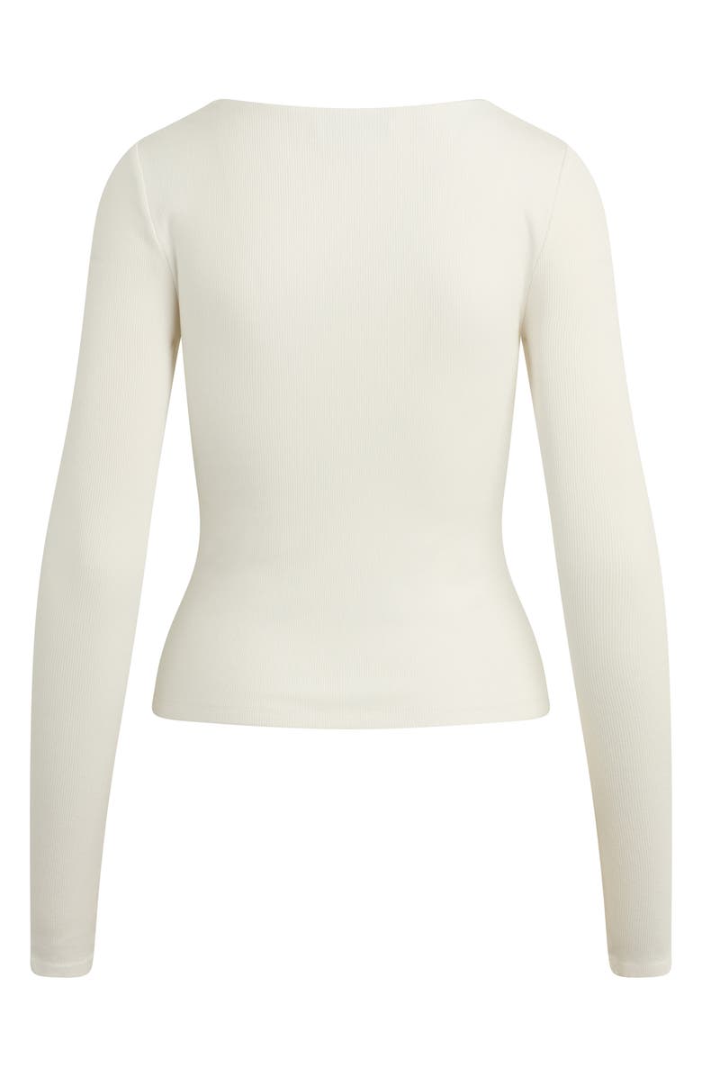 Favorite Daughter The Harvey Fitted Square Neck Rib Sweater, Alternate, color, White