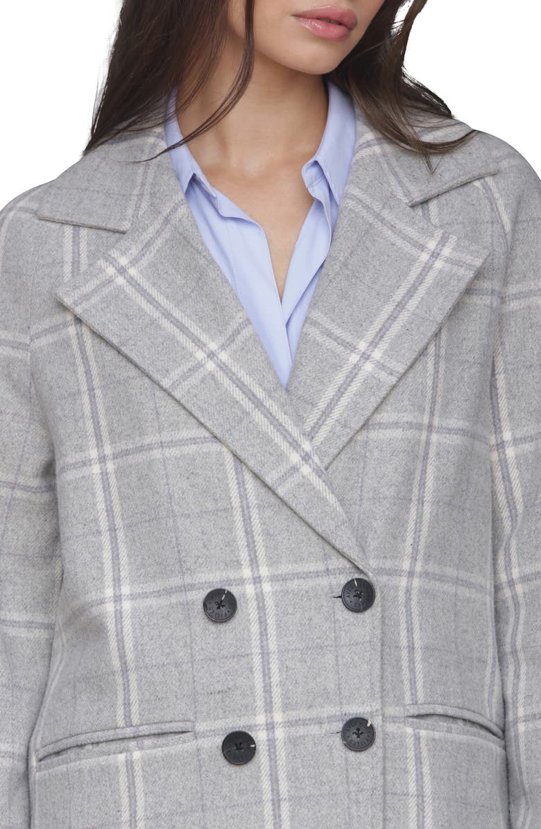 Avec Les Filles Walker Raglan Coat, Alternate, color, Light Grey Plaid